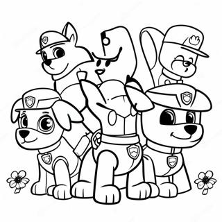 Paw Patrol Team Rescue Coloring Page 34086-7437