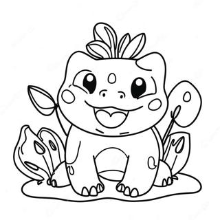 Happy Bulbasaur With A Big Smile Coloring Page 34160-7457