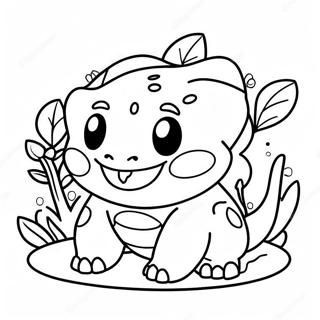 Happy Bulbasaur With A Big Smile Coloring Page 34160-7458