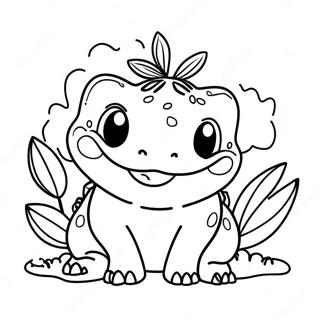 Happy Bulbasaur With A Big Smile Coloring Page 34160-7459