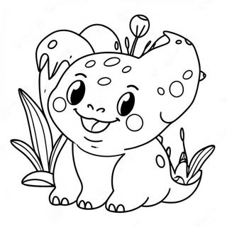 Happy Bulbasaur With A Big Smile Coloring Page 34160 7460