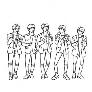 Bts Members Singing On Stage Coloring Page 34435-7514