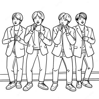 Bts Members Singing On Stage Coloring Page 34435-7515