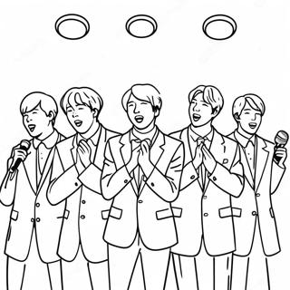 Bts Members Singing On Stage Coloring Page 34435-7516