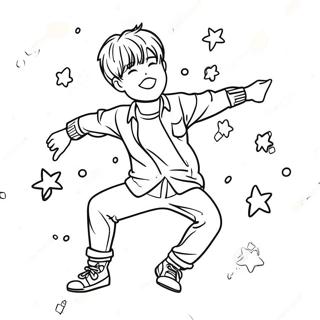Jimin Dancing With Sparkles Coloring Page 34437-7522