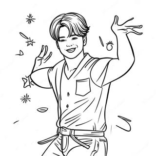 Jimin Dancing With Sparkles Coloring Page 34437-7524