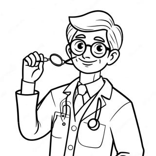 Friendly Doctor With Stethoscope Coloring Page 34798-7596