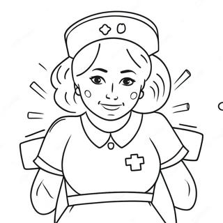 Caring Nurse With Bandages Coloring Page 34799-7597