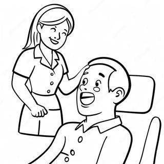 Cheerful Nurse Helping A Patient Coloring Page 34801-7605