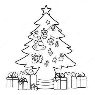 Festive Christmas Tree Coloring Page 3483-67