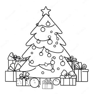 Festive Christmas Tree Coloring Page 3483-68