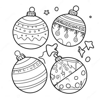 Colorful Christmas Ornaments Coloring Page 3487-2464