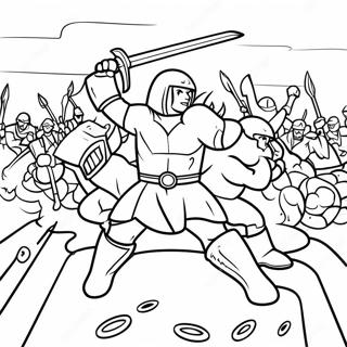 Epic Battle Video Game Scene Coloring Page 34972-7649
