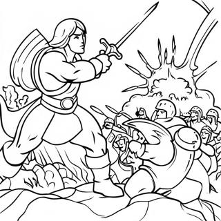 Epic Battle Video Game Scene Coloring Page 34972-7651