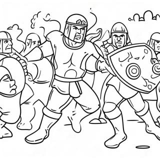 Epic Battle Video Game Scene Coloring Page 34972-7652