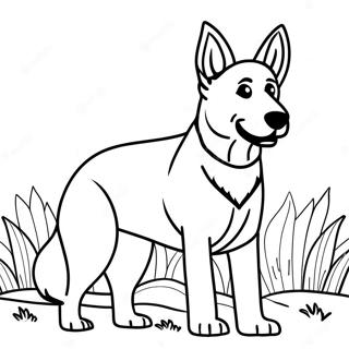 Alert German Shepherd Guarding Coloring Page 35060-7667