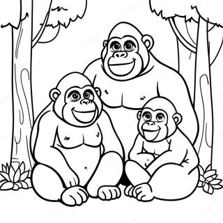 Gorilla Family Bonding Coloring Page 35157 7689
