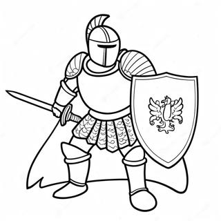 Mighty Knight With A Sword And Shield Coloring Page 35248-7708