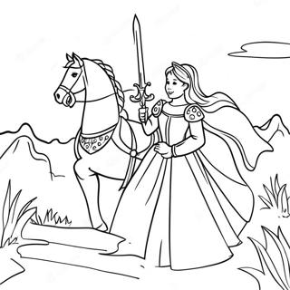 Noble Knight Rescuing A Princess Coloring Page 35249-7711