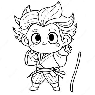 Tanjiro In Demon Slayer Uniform Coloring Page 35596-7791