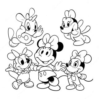 Adorable Minnie Mouse With Friends Coloring Page 3572 1900