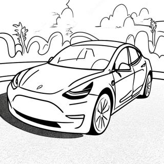Tesla Model 3 Electric Car Coloring Page 35790-7820