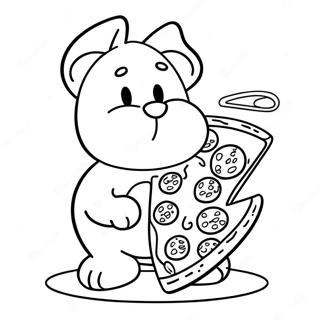 Garfield With A Pizza Coloring Page 36234-7930
