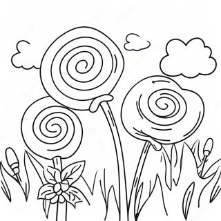 Lollipop Garden With Flowers Coloring Page 36328-7952