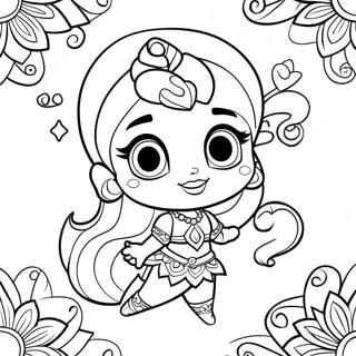 Shimmer And Shine Colorful Wishes Coloring Page 36423-7965