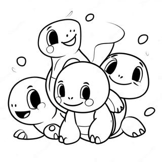 Squirtle Playing With Friends Coloring Page 36600 8002