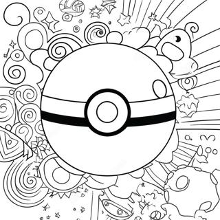 Vintage Pokeball Design Coloring Page 36789-8049
