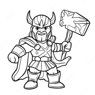 Thor With Lightning Hammer Coloring Page 36883-8054