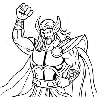 Thor With Lightning Hammer Coloring Page 36883-8055