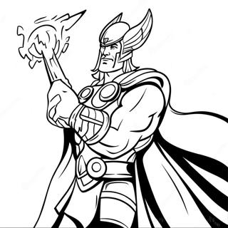 Thor With Lightning Hammer Coloring Page 36883-8056