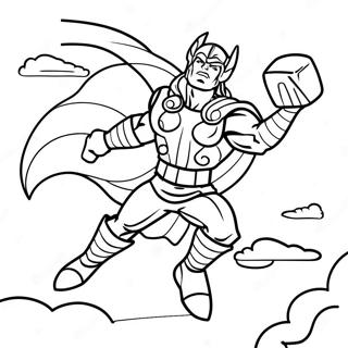 Thor Flying Through The Sky Coloring Page 36885-8061