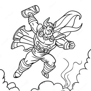 Thor Flying Through The Sky Coloring Page 36885 8063