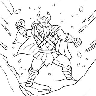 Thor Vs Frost Giants Coloring Page 36887-8069