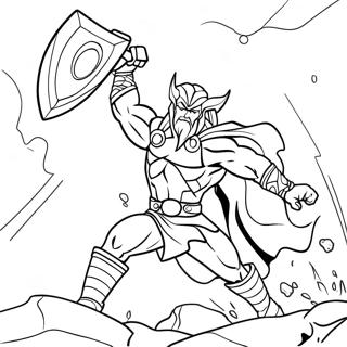 Thor Vs Frost Giants Coloring Page 36887-8070