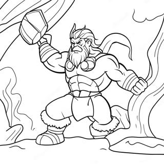 Thor Vs Frost Giants Coloring Page 36887-8072