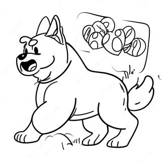 Dog Man In Heroic Action Coloring Page 37074-8094