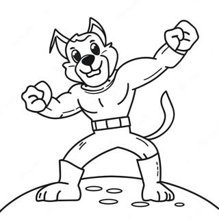 Dog Man In Heroic Action Coloring Page 37074-8095