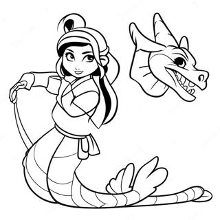 Mulan With Dragon Mushu Coloring Page 37262 8140