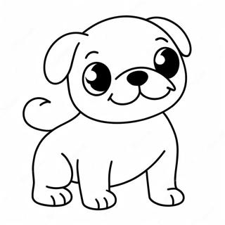 Playful Pug Puppy Coloring Page 37359-8153