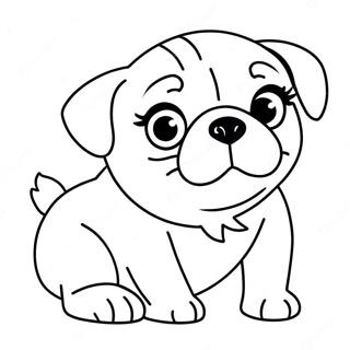 Playful Pug Puppy Coloring Page 37359-8154