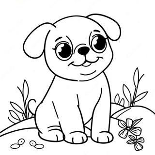 Playful Pug Puppy Coloring Page 37359-8156