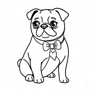 Cute Pug With Bowtie Coloring Page 37360-8157