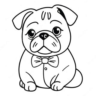 Cute Pug With Bowtie Coloring Page 37360-8159