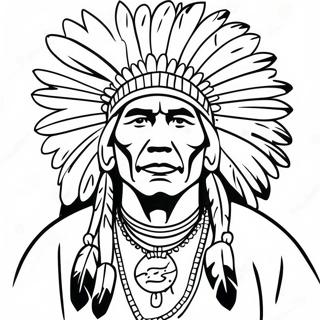 Native American Chief With Traditional Attire Coloring Page 37454 8182