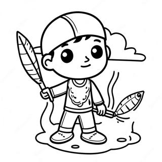 Native American Boy Fishing Coloring Page 37456 8192