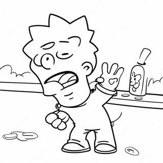 Bart Simpson Playing Pranks Coloring Page 37654-8225